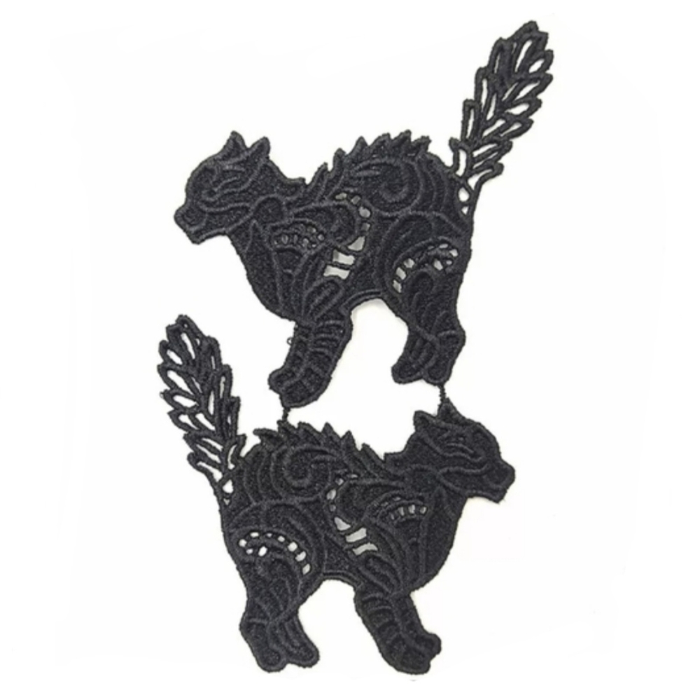 🐈‍⬛ Black Scaredy-Cat Silouette Lace Patches